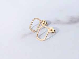 Mini Rectangle Post Earrings