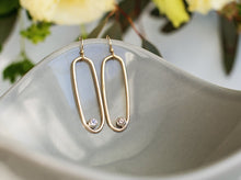 Load image into Gallery viewer, Oval Morganite Earrings - Gold and Argentium