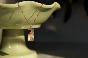 Textured Rectangle Pendant Necklace