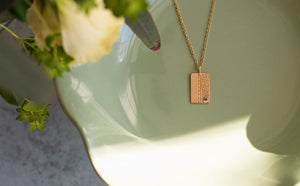 Textured Rectangle Pendant Necklace