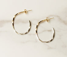 Load image into Gallery viewer, CRISSY - Gold and Argentium Twist Hoop Earrings