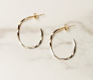 CRISSY - Gold and Argentium Twist Hoop Earrings