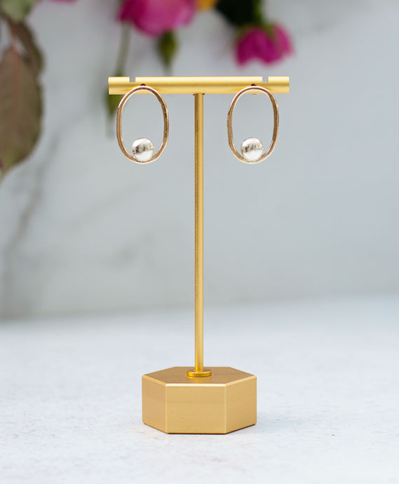 MC - Gold and Argentium Hoop Earrings