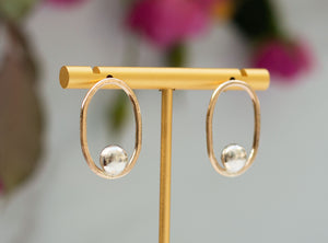 MC - Gold and Argentium Hoop Earrings