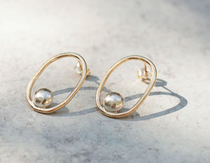 MC - Gold and Argentium Hoop Earrings