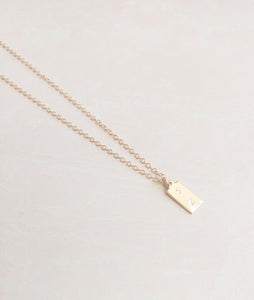 Gold Tag Pendant Necklace