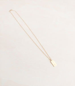 Gold Tag Pendant Necklace