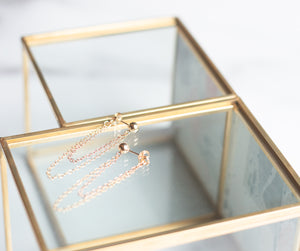Gold and Rose Gold Dangle Chain Earrings