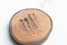 Load image into Gallery viewer, Gold and Rose Gold Dangle Chain Earrings