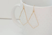 Load image into Gallery viewer, Gold Hammered Teardrop Earrings With Sterling Silver or Rose Gold Hoop Options