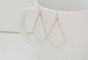 Gold Hammered Teardrop Earrings With Sterling Silver or Rose Gold Hoop Options