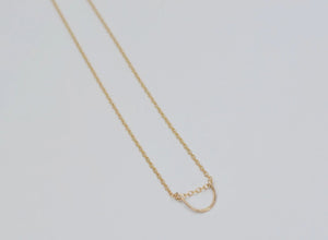 Dainty Gold Hammered Horseshoe Necklace