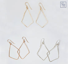 Load image into Gallery viewer, Gold Hammered Teardrop Earrings With Sterling Silver or Rose Gold Hoop Options