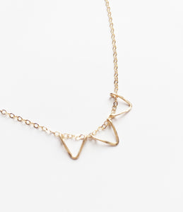 Dainty Gold Hammered Triangle Necklace