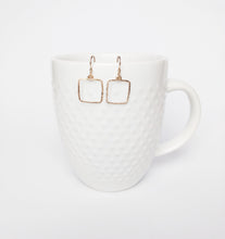 Load image into Gallery viewer, Square Dangle Hammered Earrings