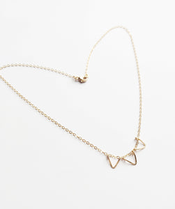 Dainty Gold Hammered Triangle Necklace