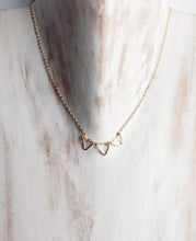 Load image into Gallery viewer, Dainty Gold Hammered Triangle Necklace