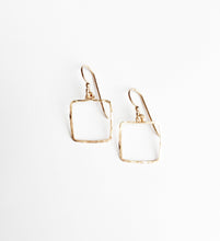 Load image into Gallery viewer, Square Dangle Hammered Earrings