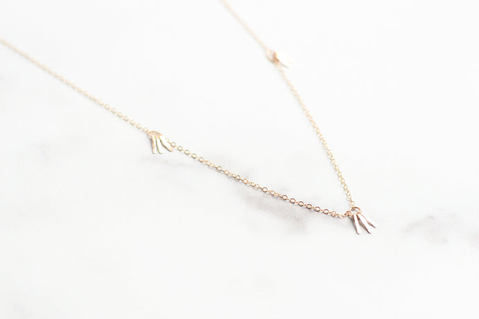 Dainty Gold Fringe Accent Necklace