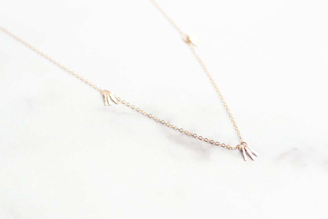 Dainty Gold Fringe Accent Necklace