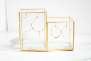 Gold Hammered Fringe Hoop Earrings