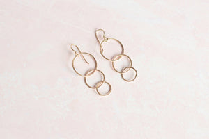 MALORIE Triple Circle Gold Earrings