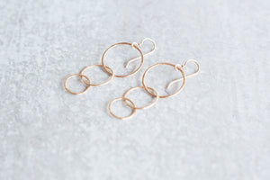 MALORIE Triple Circle Gold Earrings